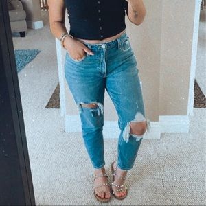 Abercrombie High Rise Curve Love Mom Jeans 28/6